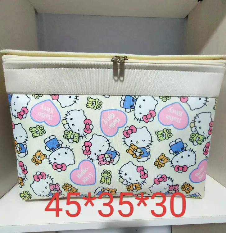 60升环保三层加厚防水防潮可折叠卡通风衣物收纳箱整理箱