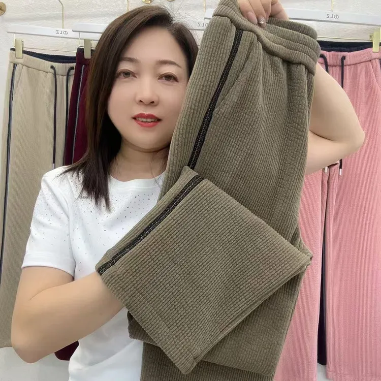 8770秋冬加厚雪尼尔直筒裤（裤长3尺）