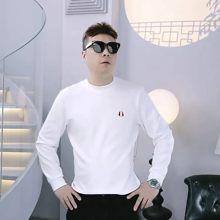 FAERLFY法国奢品 蒙家 长袖打底衫男士圆领冬季百搭加绒卫衣28315