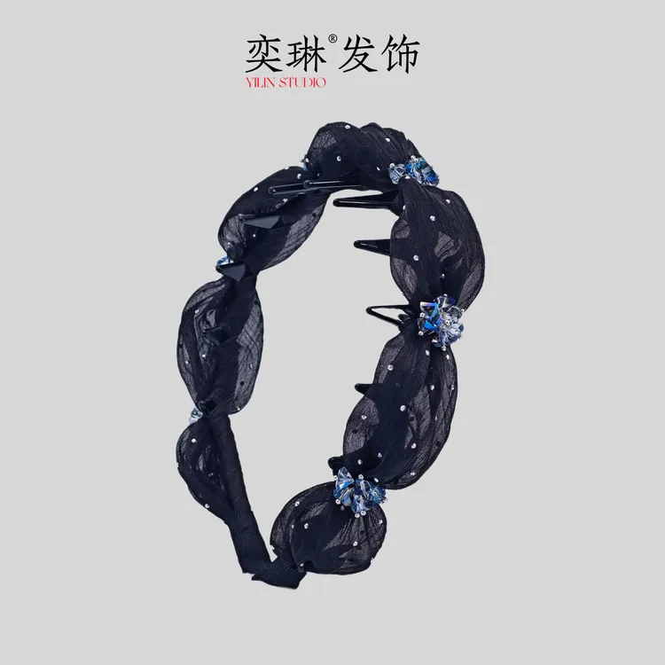 奕琳0175三角形网纱齿梳发箍日韩少女风女轻职风手工简约百搭头箍