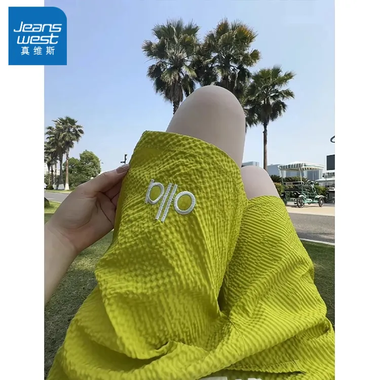 真维斯泡泡纱速干短裤男款夏季外穿多巴胺休闲五分裤冰丝凉感中裤