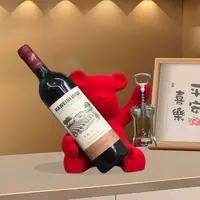 大号潮玩植绒爱心熊摆件客厅轻奢风创意工艺品酒架装饰品