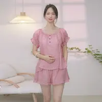 短袖短裤睡衣夏季纯棉女家居服2025春秋季格子套装大码可外穿薄款