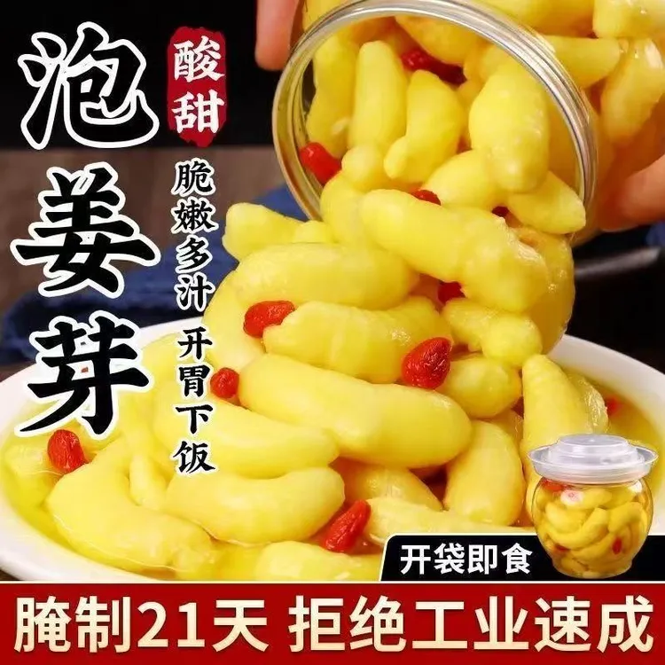 山东农家特产人参枸杞泡姜芽新鲜优质嫩姜仔美味下饭腌酱菜408g