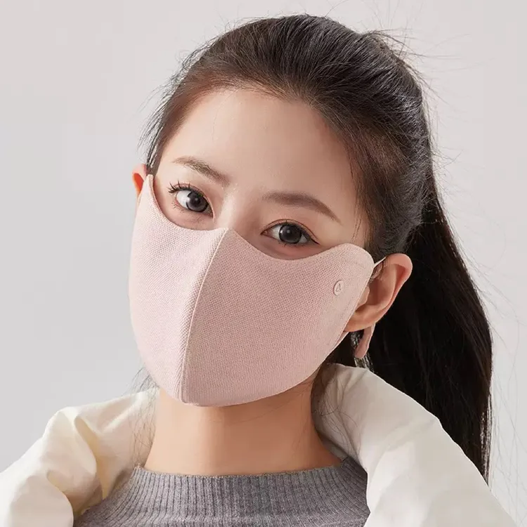 秋冬网孔透气保暖口罩加厚高颜值纯色简约骑行护眼角防晒防寒面罩