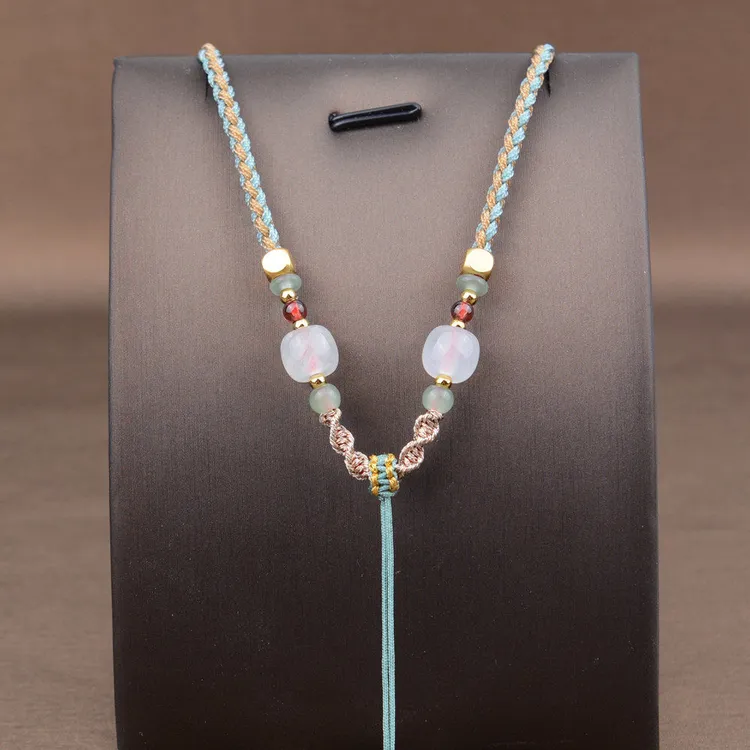 手工编织吊坠挂绳手编项链绳锁骨吊坠绳藏式配色唐卡绳玉佩毛衣链