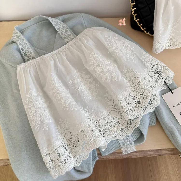 防走光卫衣叠穿短款半身裙女秋冬蕾丝花边打底短裙毛衣裤子小屁帘