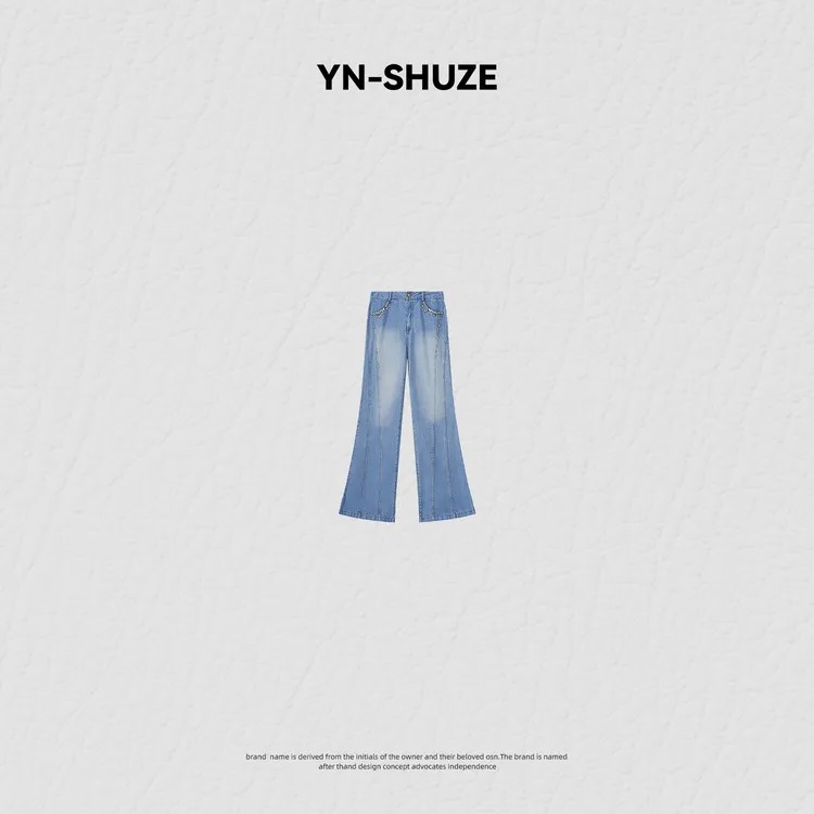 YN-SHUZE【闪耀湖畔】高定水洗线条嵌钻微喇牛仔裤SZ-YNC-2025843