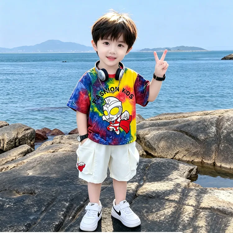 奥特曼儿童短袖套装2026新款男童夏装男宝宝夏季薄款透气休闲衣服
