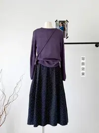 （看姐妹预约人数上新款式）新款韩版紫色针织上衣碎花裙两件套