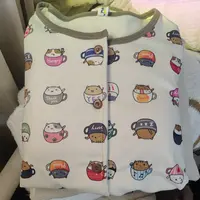 14-ins风茶杯小猫咪带胸垫长袖长裤套装