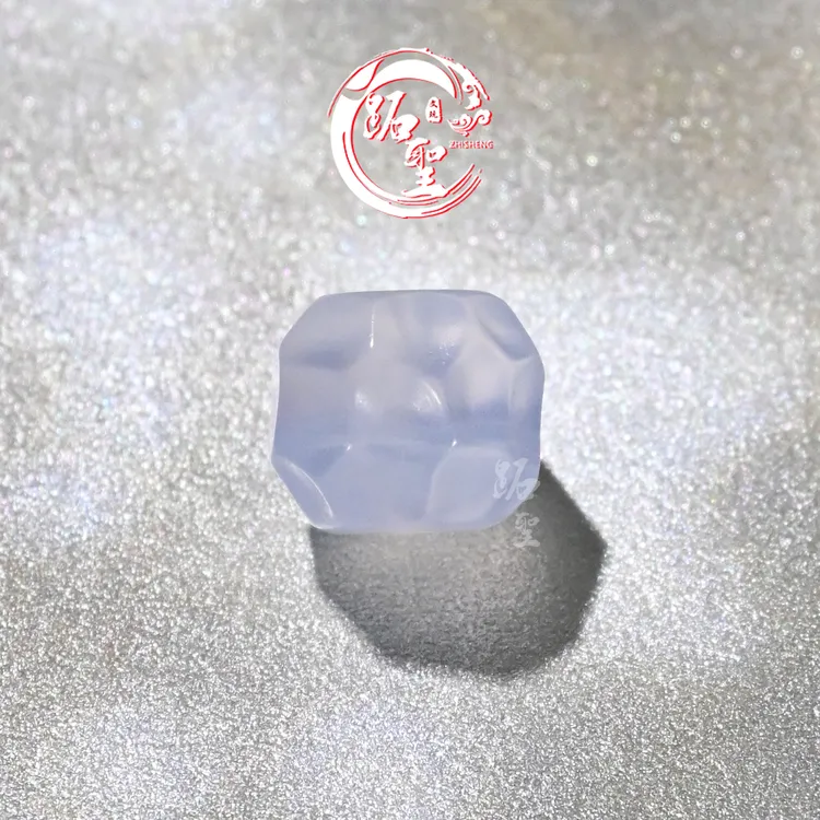 8/10/12MM天然蓝纹玛瑙深坑无相直切桶珠单珠文玩手串配珠散珠