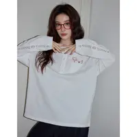 吵吵家白色圆领刺绣蕾丝T恤上衣女55291