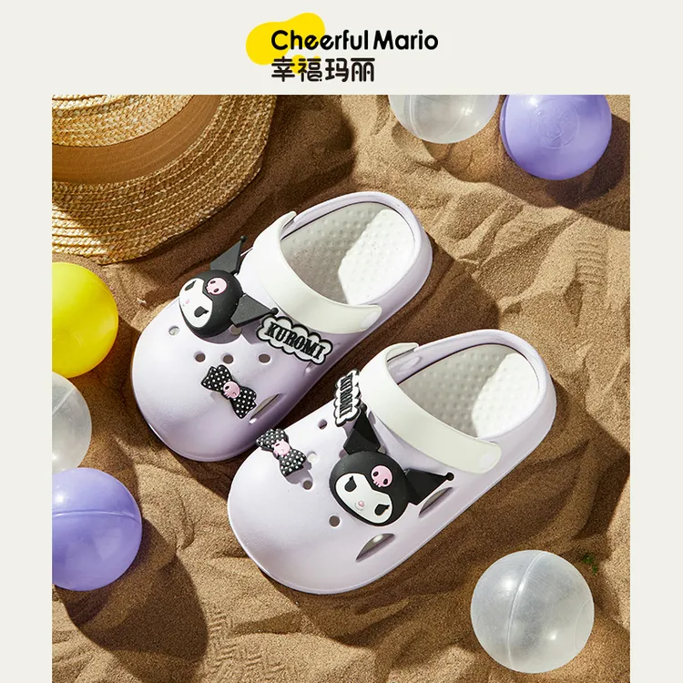 库洛米女童洞洞鞋儿童拖鞋夏季新款2024防滑女孩可爱凉拖鞋外穿