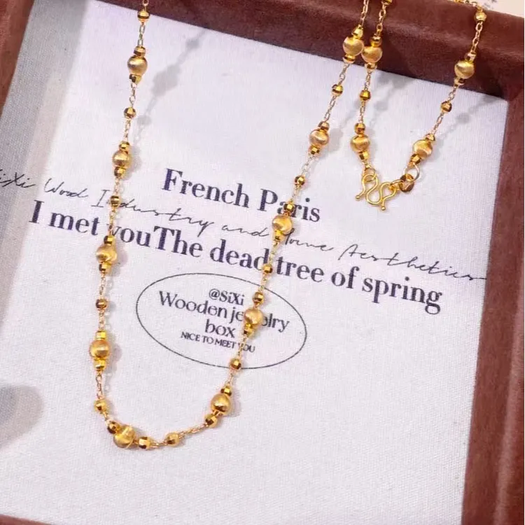 铜合金项链 猫眼项链秋季新品原创气质轻奢时尚金色简约百搭