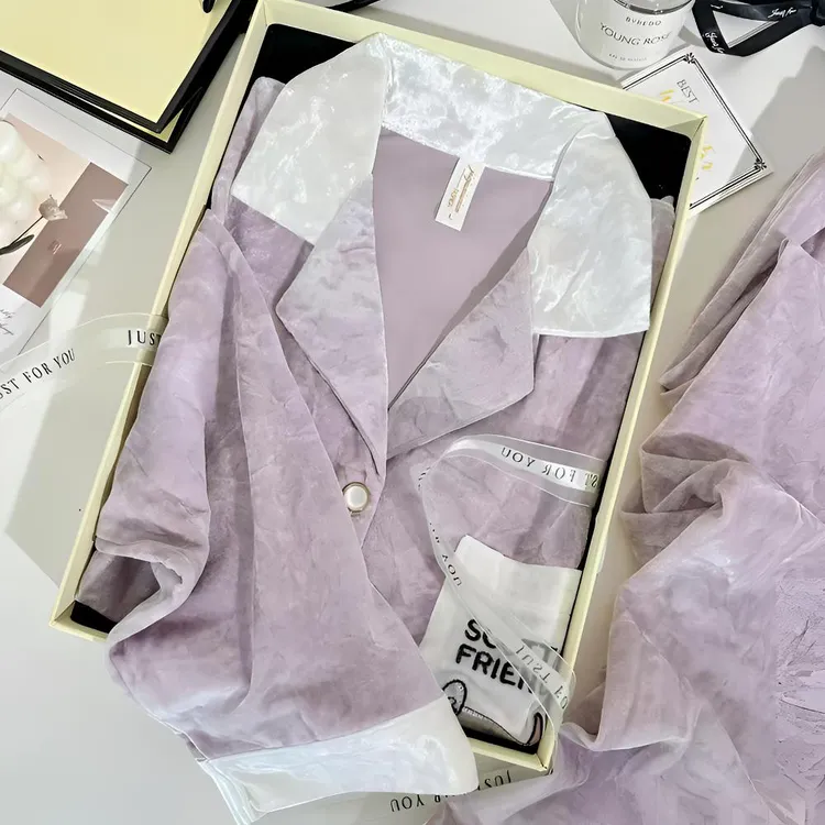 奶芋紫韩版网红风秋冬季新款纹理金丝绒长袖睡衣女家居服
