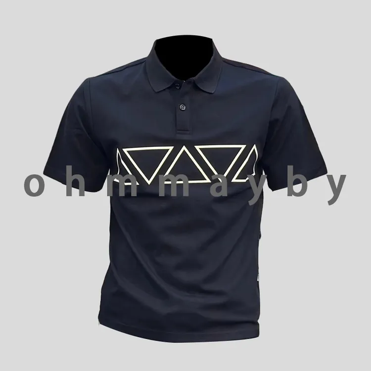 ohmmayby美式经典菱形格重磅短袖POLO衫男夏季修身男翻领T恤男款