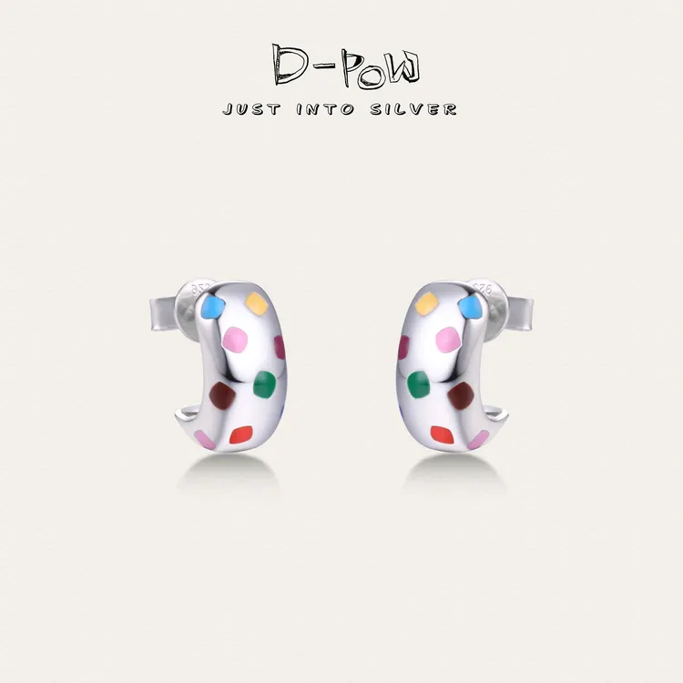 灯小炮 925银耳饰 【彩虹糖】耳环（9159）气质轻奢小众百搭简约