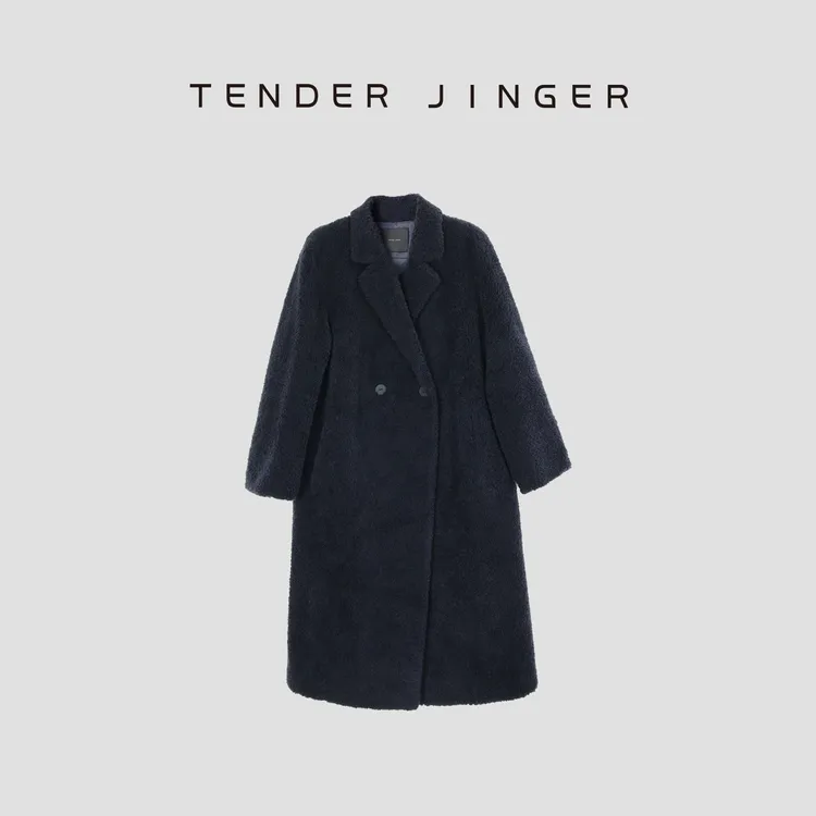 Tender Jinger【黑标】绵羊毛大翻领廓形毛绒大衣T54YIT271Y