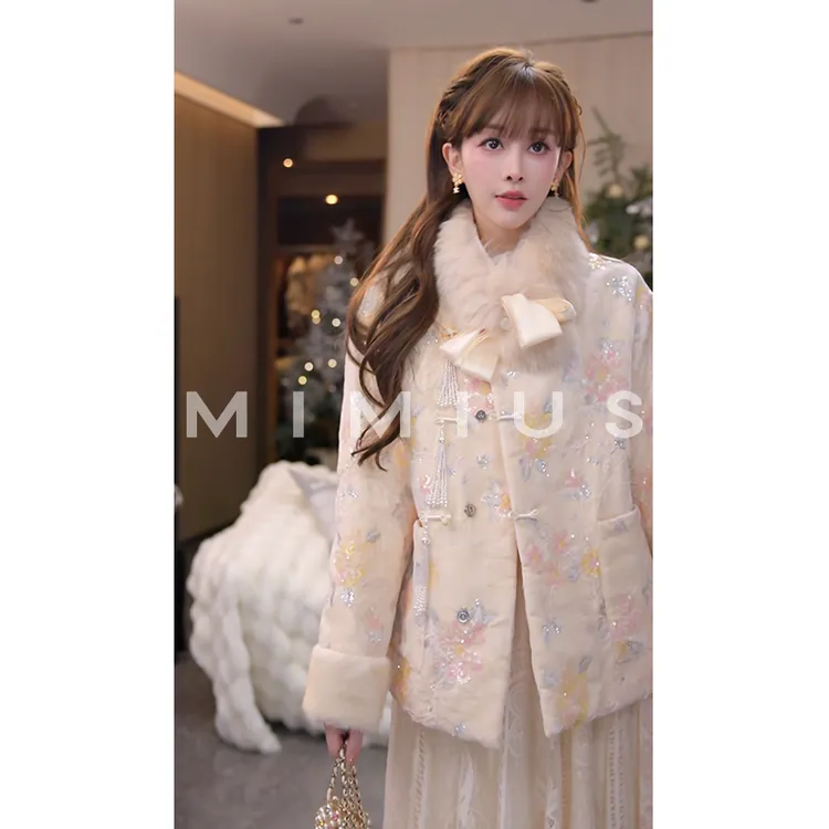 【mimius】P可溯源三星安心羽绒新中式重工绣花亮丝外套 汉服G12133