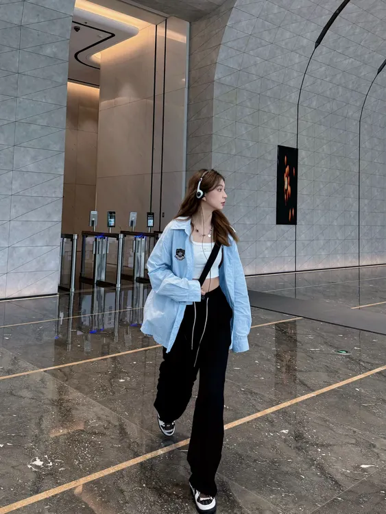 【凉芽菌子】法式夏季清凉感透心凉冰爽直筒裤811