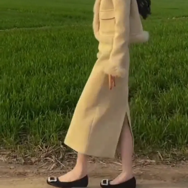 小香风毛毛拼接套装裙轻奢气质高级感适合春秋穿搭