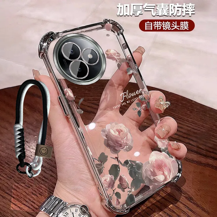 小众玫瑰适用红米K80至尊版手机壳透明防摔软壳高颜值带镜头膜ins
