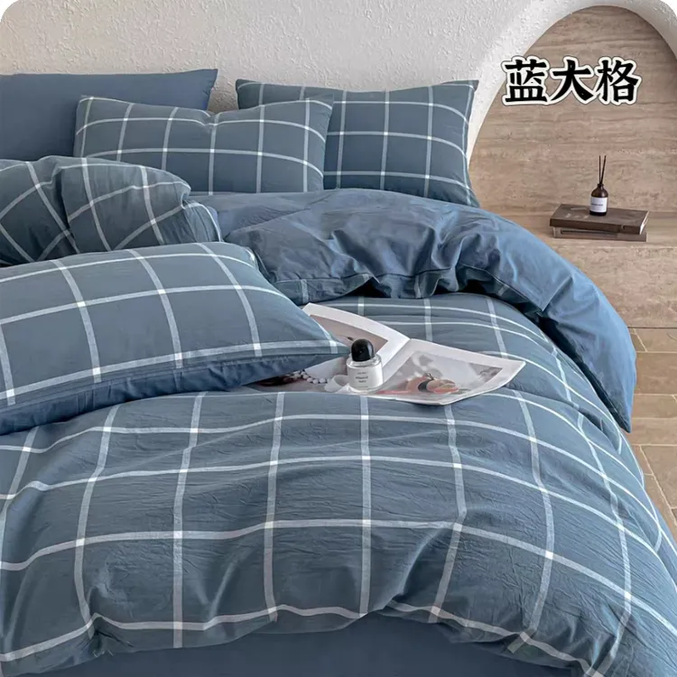 【福运鸟】纯棉色织四件套 秋冬季枕套一对床单被套四件套