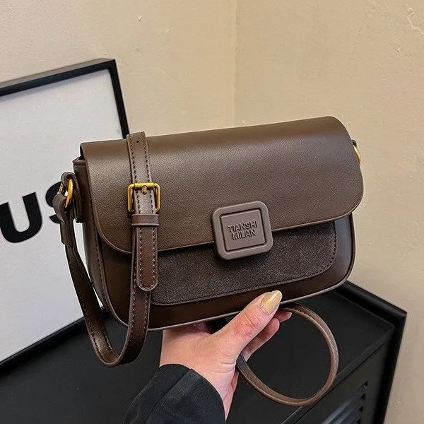 包包女2024秋冬小众简约时尚单肩斜跨小方包复古高质感潮流百搭包
