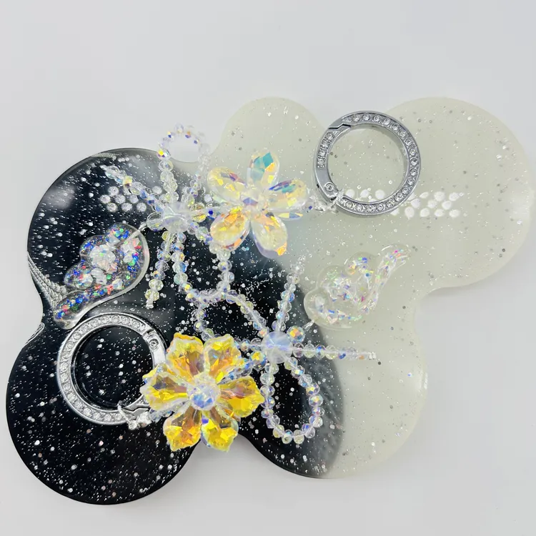 天使之翼水晶花花挂件女士钥匙链包包装饰