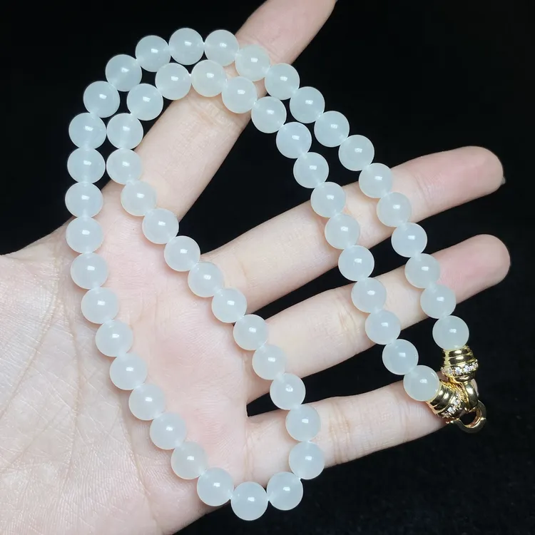 【小北严选】和田玉圆珠项链约7mm+【多样性发一件】-AH75X409