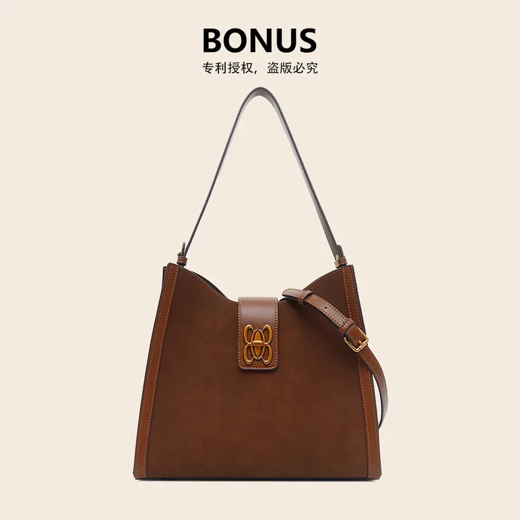 BONUS/波奴斯美拉德磨砂托特包包新款大容量托特包