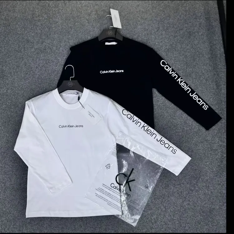 轻奢潮牌男装印花T恤字母常规长袖百搭打底衫休闲青年圆领潮流