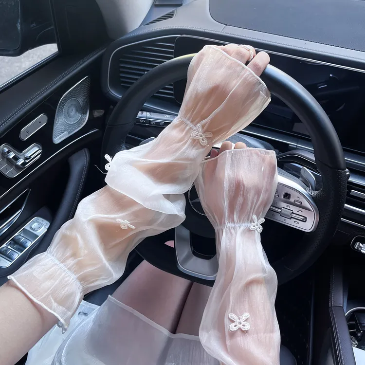 甜美温柔蝴蝶结宽松防晒袖套女夏季开车手袖护袖轻薄透气冰袖