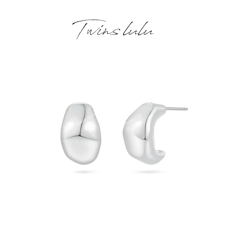 TWINS LULU 镀K金 秋上新新品小众首饰肌理耳环女款TSL2860