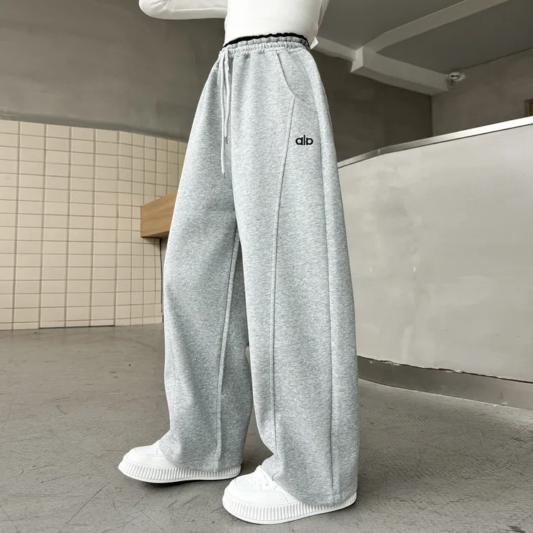 女童一体绒裤子2025新款超好看卫裤儿童女大童秋冬加绒加厚阔腿裤