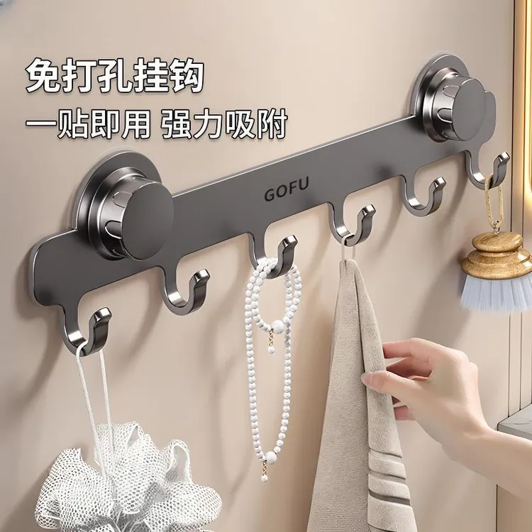 吸盘门后挂钩强力粘胶免打孔强力承重置物架钩子入户门挂衣架收纳