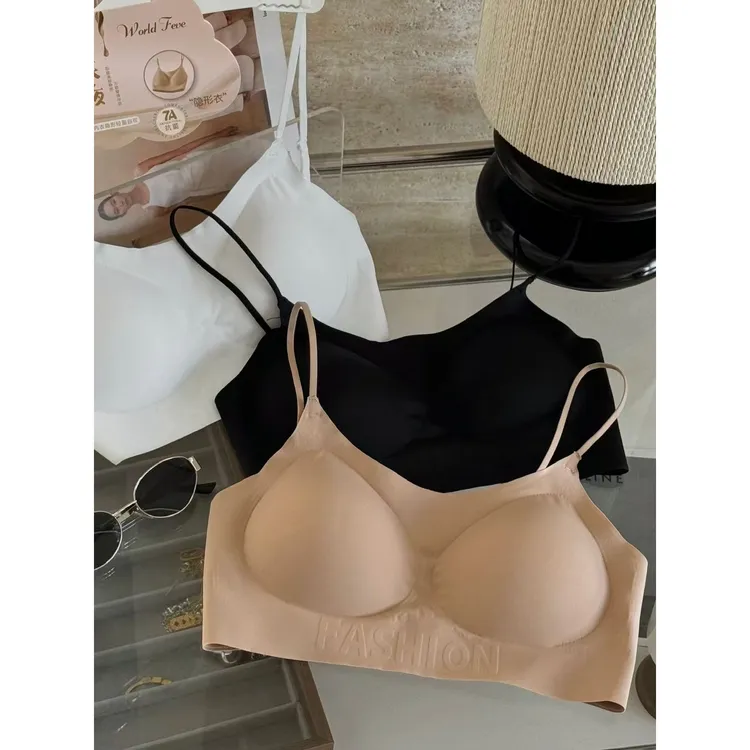 SP无痕粉底液文胸 胸罩不透隐形一体背心美背聚拢内衣背心吊带