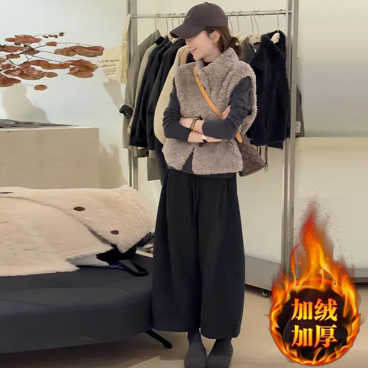 时尚百搭立领无袖马甲女2025年冬季新款加绒加厚休闲显瘦保暖外套