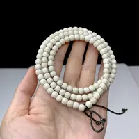 海南星月菩提原脂瓷白通体留白正月6-5长串108