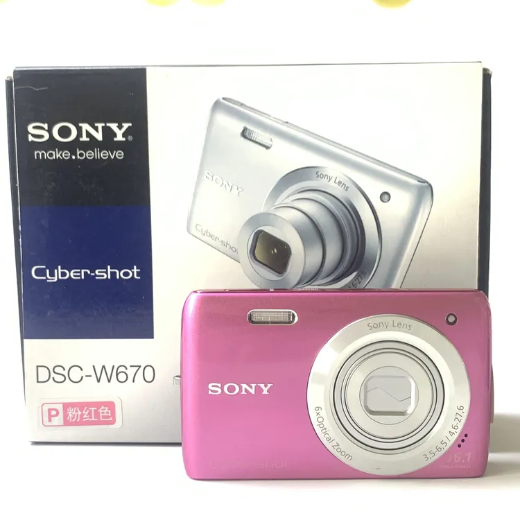 95新 Sony/索尼 索尼 w670 粉色原盒 1610万像素6倍变焦复古ccd