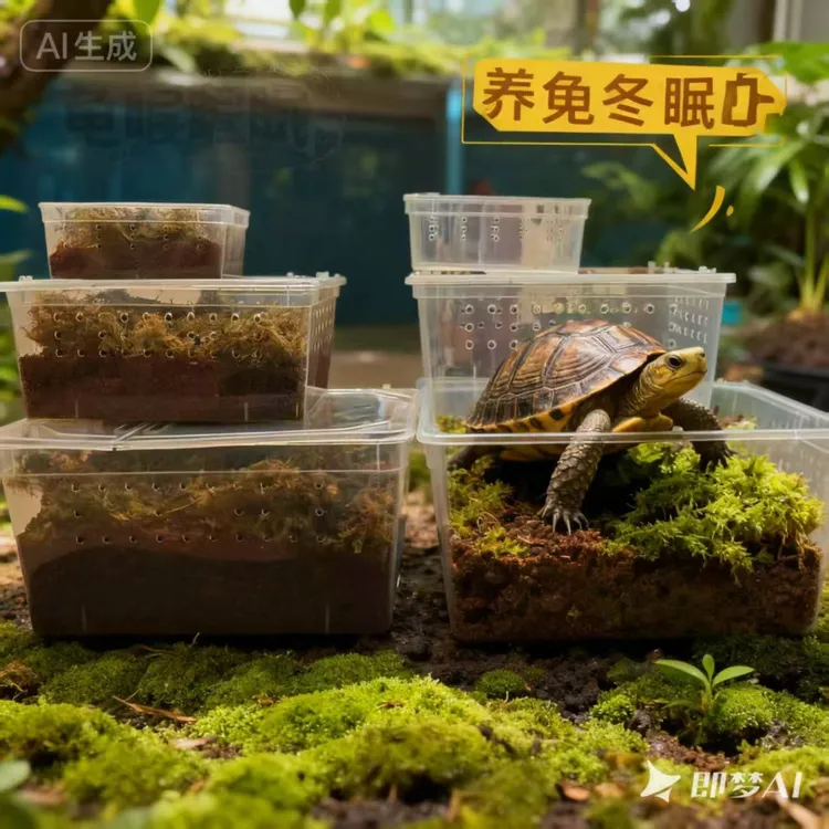乌龟冬眠箱巴西龟过冬用品椰土苔藓沙土垫材乌龟冬眠用品全套过冬