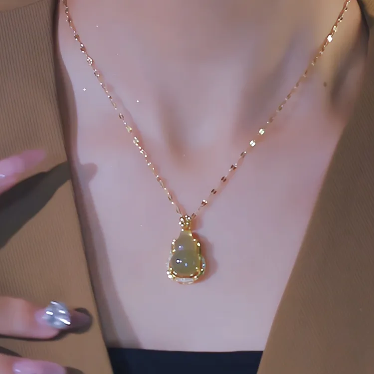 钛钢项链 上新爆款小葫芦项链轻奢时尚毛衣链配饰高级女百搭饰品