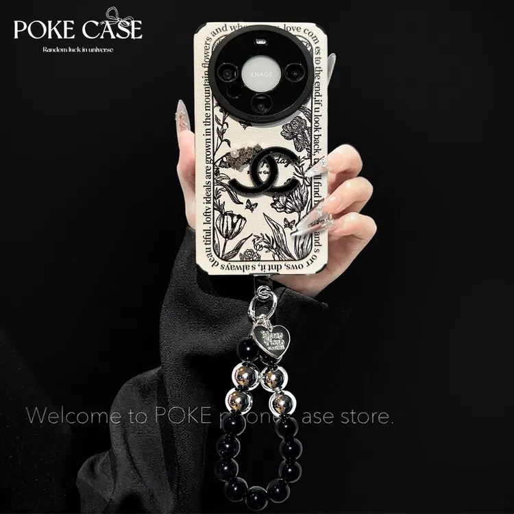 轻奢瞳眼小羊皮花蝴蝶适用华为mate60苹果vivo小米oppo手链手机壳
