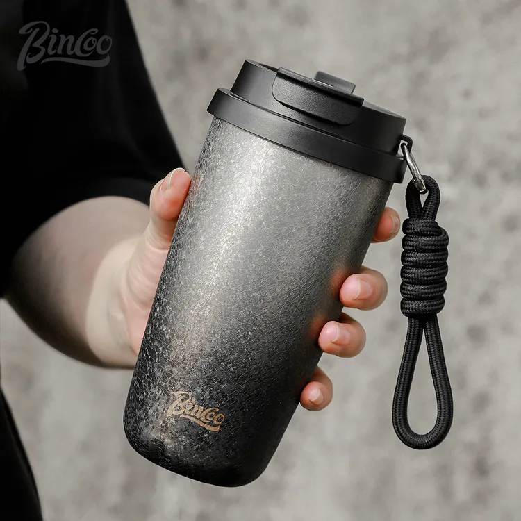 Bincoo渐变咖啡杯外带大容量保温杯高颜值户外随行杯子不锈钢水杯