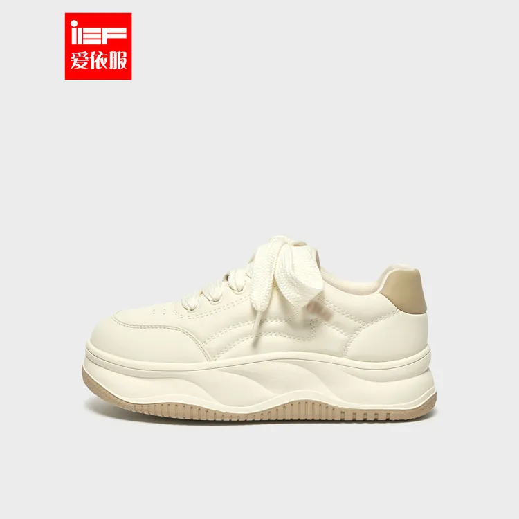 IEF/爱依服2025年冬季基础款简约百搭女低帮厚底小白鞋(加绒)