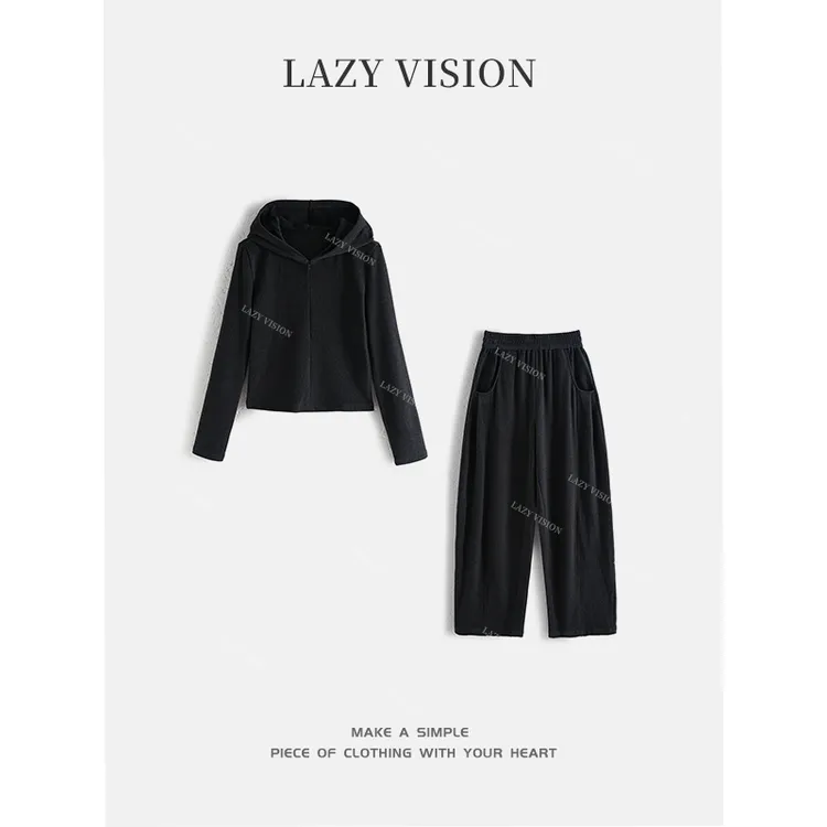 LAZYVISION/连帽套头休闲女士卫衣休闲裤ZMD-31152