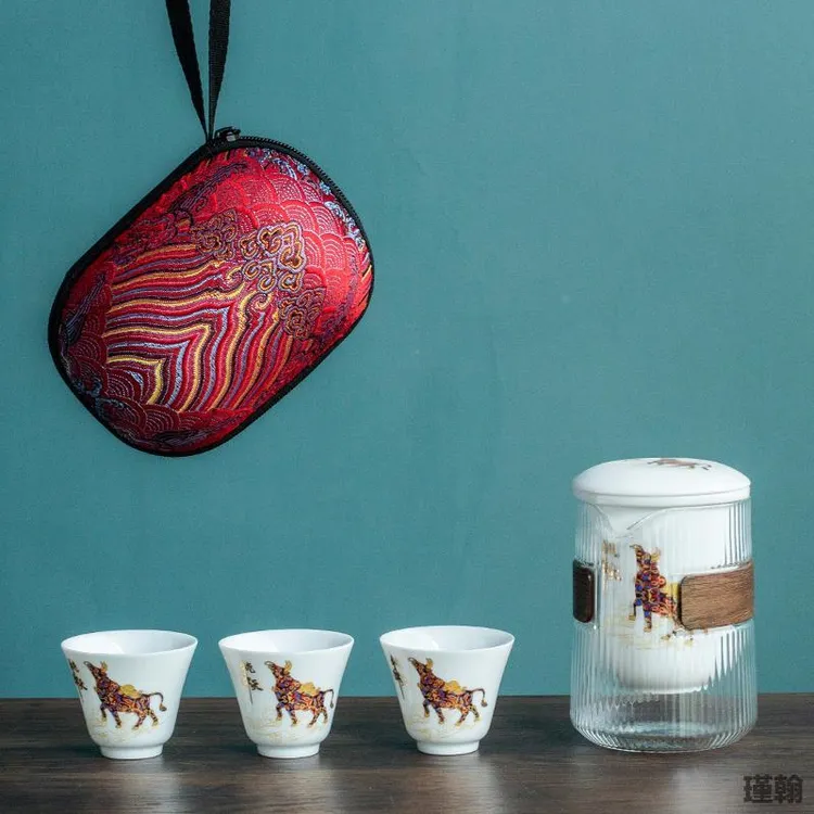 快客杯单人旅行茶具套装便携包小一壶三杯户外泡茶器茶壶茶杯