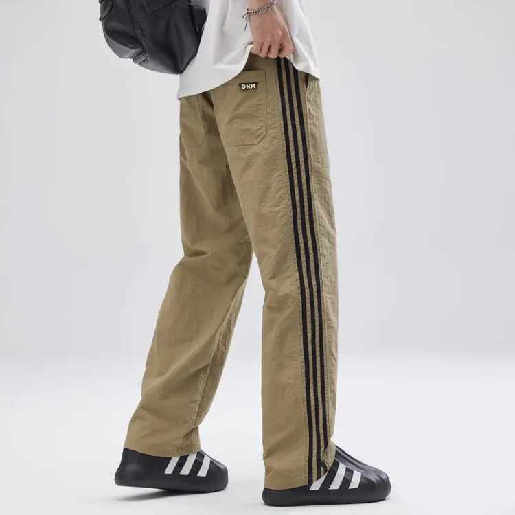 夏季透气运动户外冲锋长裤子男士薄款宽松潮牌美式速干直筒休闲裤