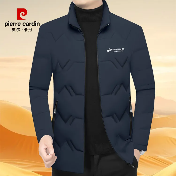 皮尔卡丹男士冬季立领轻薄款羽绒服保暖男装外套上衣鸭绒防寒服潮